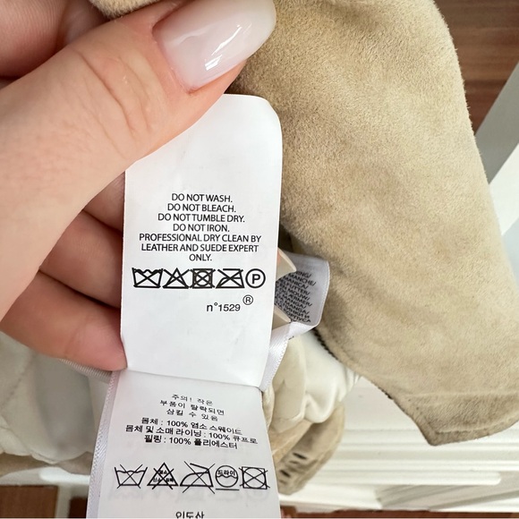 POLO RALPH LAUREN BIKER GOAT SUEDE JACKET BEIGE WOMENS SIZE XL - Picture 4 of 11